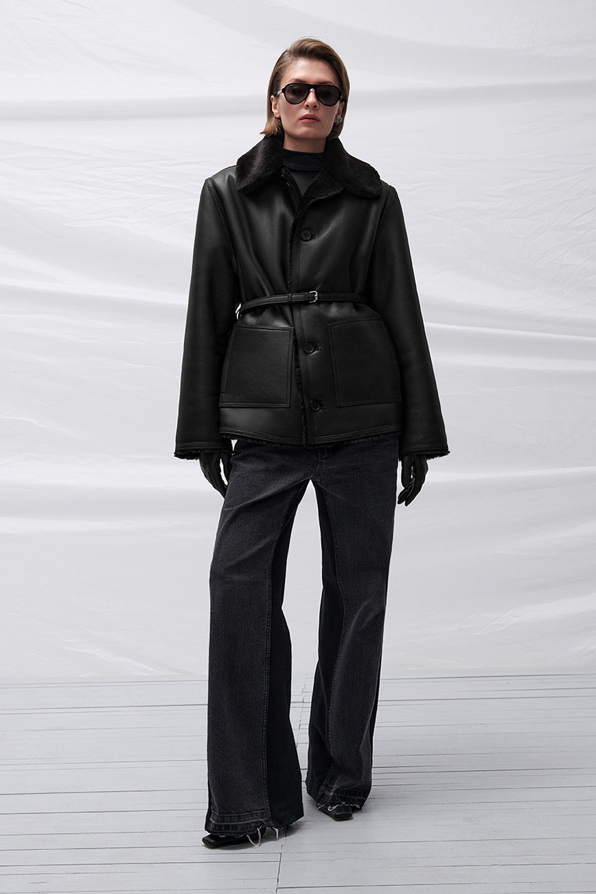 ДУБЛЯНКА З ОВЧИНИ THOM У ТЕМНО-КОРИЧНЕВОМУ